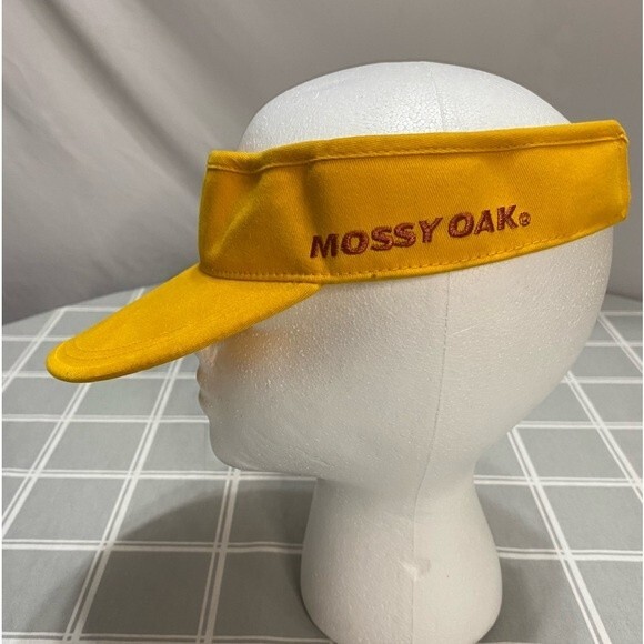 NWOT Mossy Oak Front & Side Logos on Yellow Gold Mossy Oak Apparel Sun Visor Hat - Picture 3 of 6